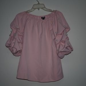 Roz & Ali pink blouse balloon sleeve size small